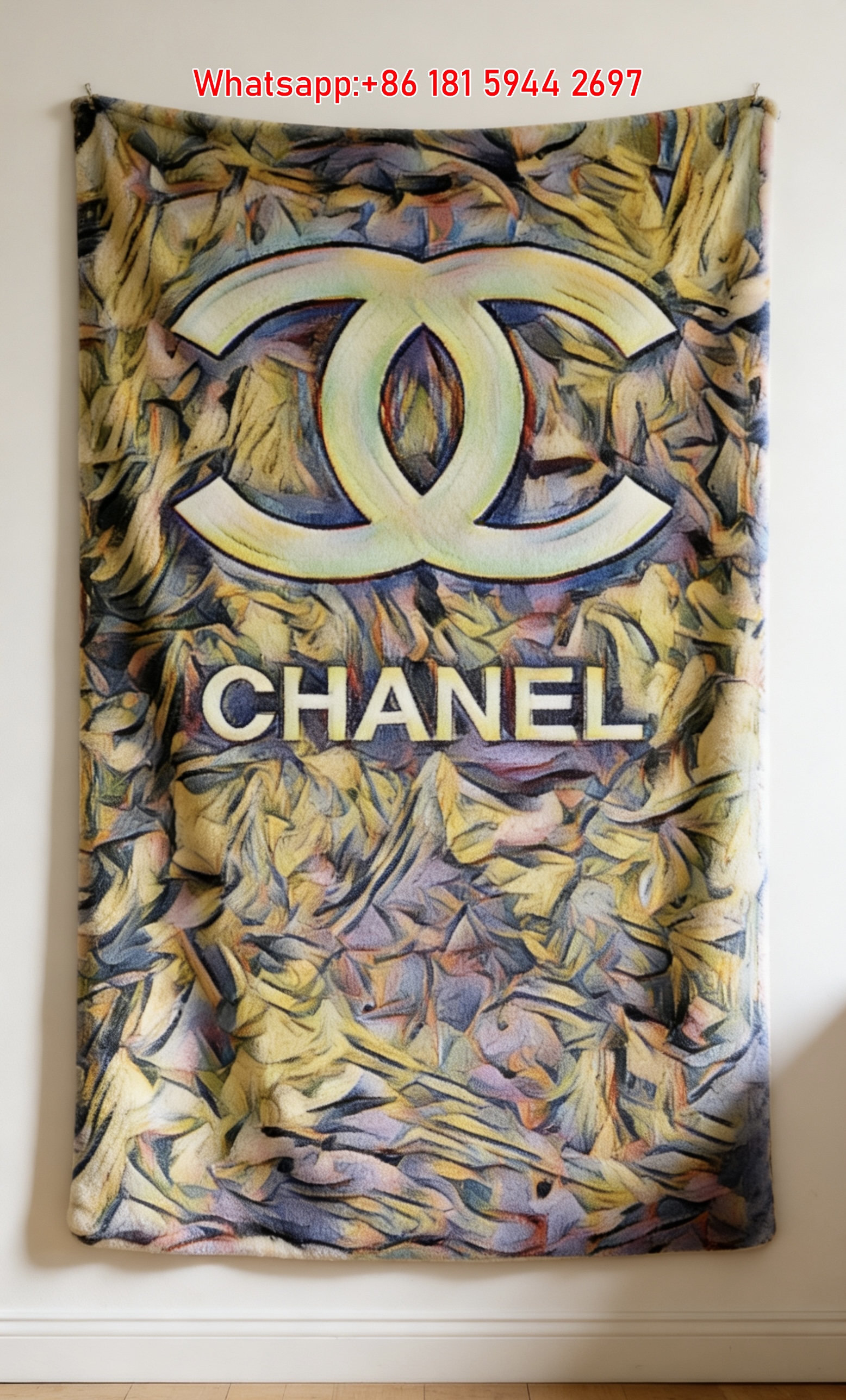 Artistic Chanel CC Logo Flannel Fleece Throw Blanket IMG_7241
